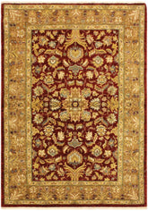 handmade Transitional Kafkaz Red Gold Hand Knotted RECTANGLE 100% WOOL area rug 4 x 6